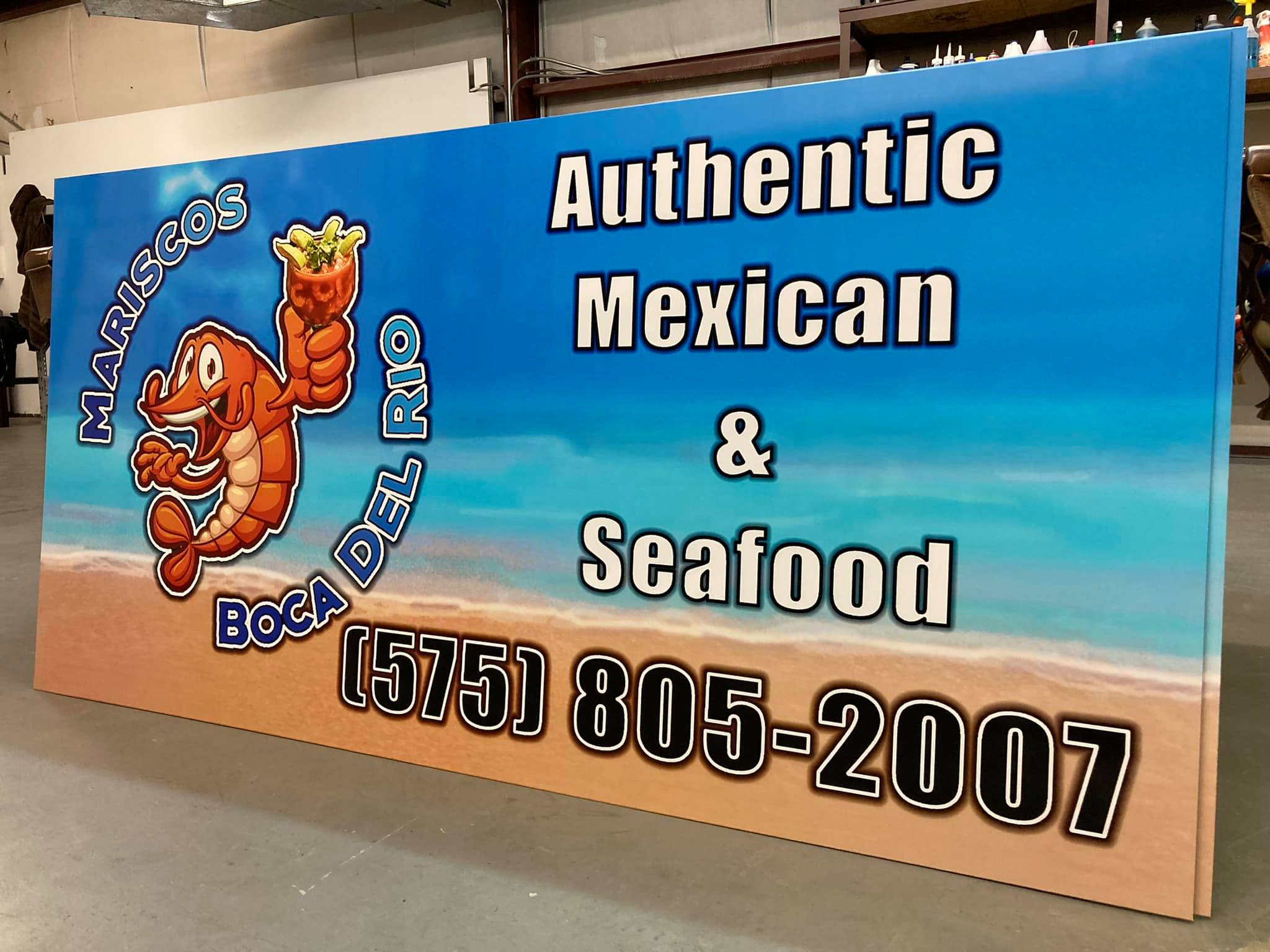 Mariscos Boca del Río restaurant sign