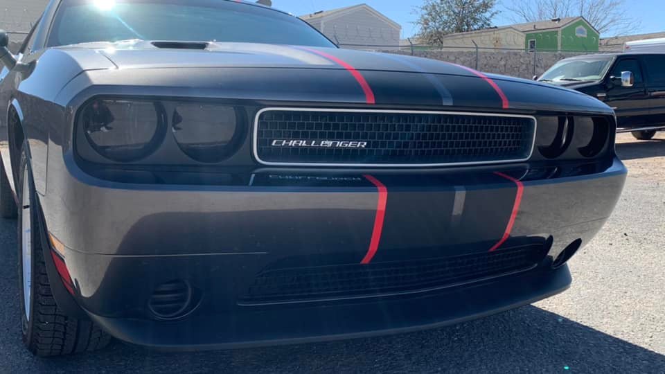 Dodge stripes view